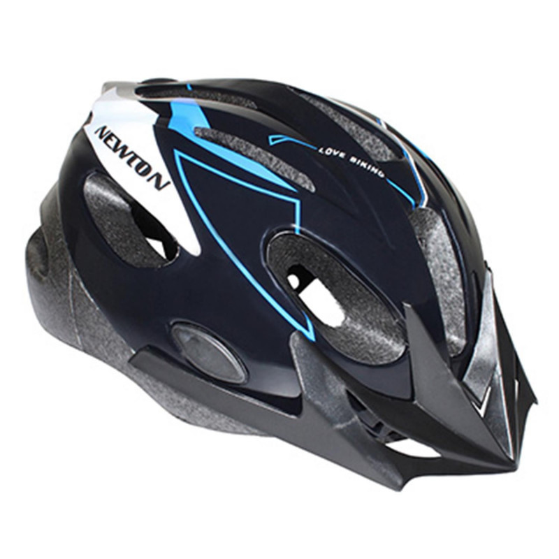 CASQUE VELO ENFANT JUNIOR NEWTON CROSSRIDE NOIR-BLEU AVEC VISIERE ET LOCK TAILLE 53-55 (VENDU EN BOITE)