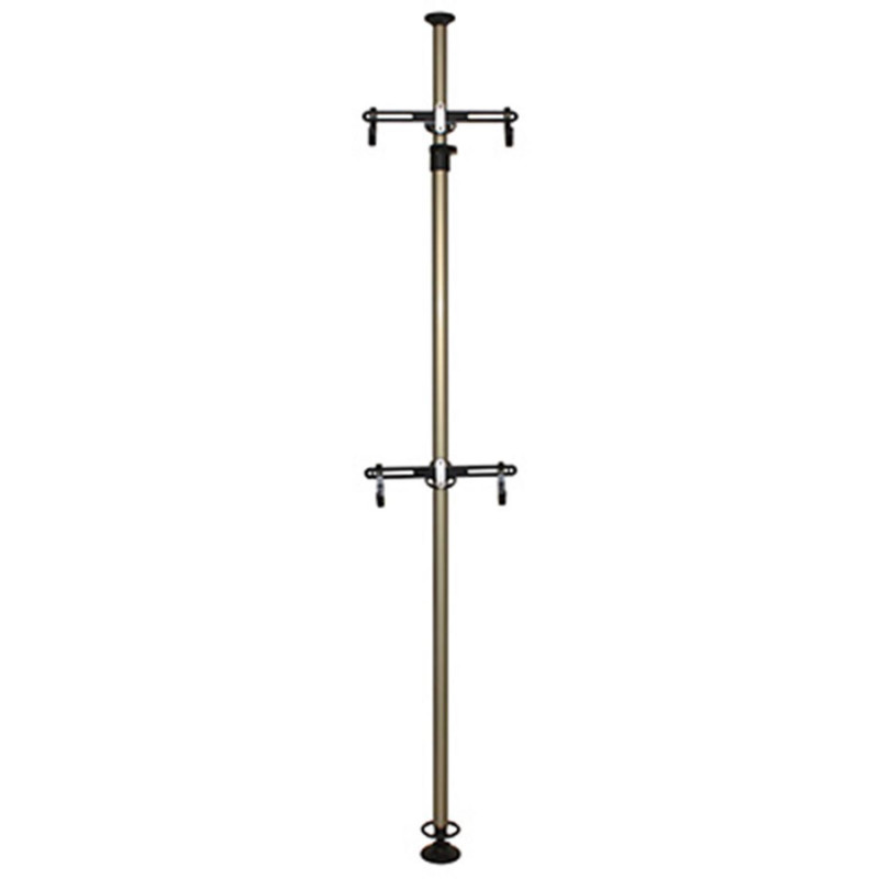 PRESENTOIR-SUPPORT 2 VELO FIXATION HORIZONTALE (HAUTEUR REGLABLE 2,20 m A 3,20 m)
