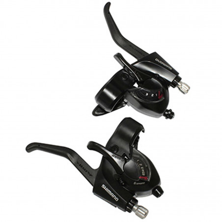 LEVIER-MANETTE VTT SHIMANO STEF41 3x6V. NOIR POUR FREIN V-BRAKE (PAIRE) 2 DOIGTS