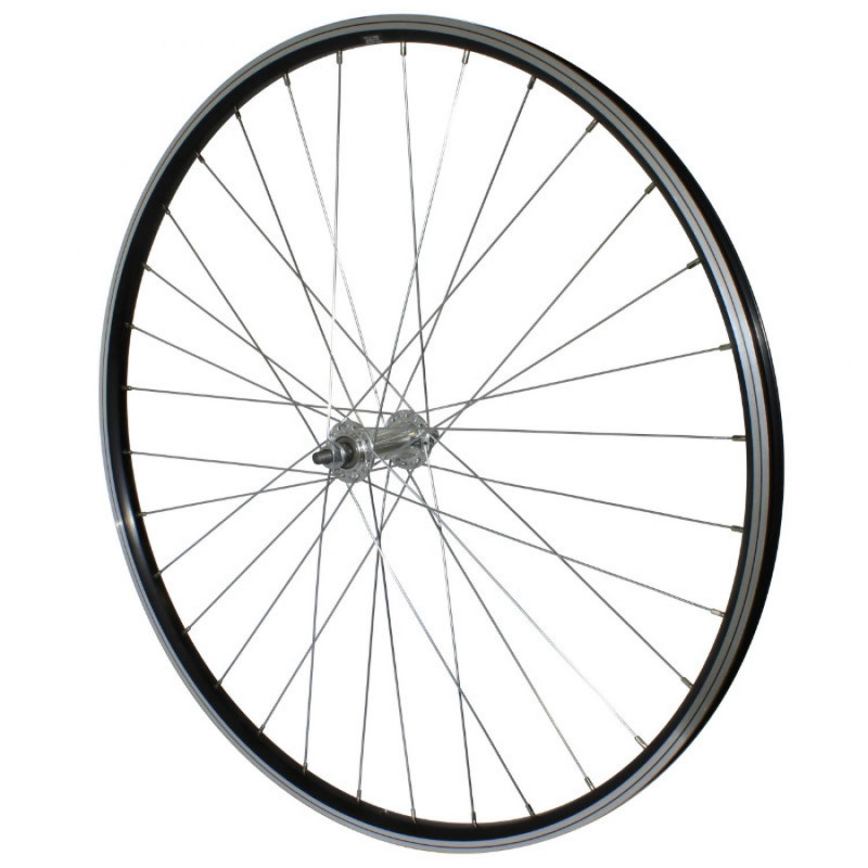 Roue vtt 26" p2r avant alu noir double paroi moy alu axe plein