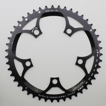 PLATEAU ROUTE 5BRA D.110 MICHE 47DTS EXTERIEUR TYPE SHIMANO ET CAMPA  RECORD CARBON - CHORUS CARBON - CENTAUR ALU 9-10V. NOIR