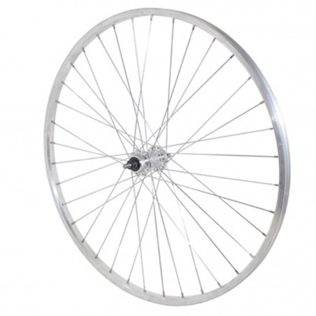 Roue city 650x30a (26x1 3-8) alu arriere moy alu axe plein rl 1-3v. (35-590) (vendu avec ecrou 10x100)