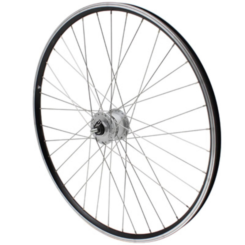 Roue vtc 700x35 avant er10 alu noir double paroi moy Shimano dynamo dh2n 6 volt-2.4w
