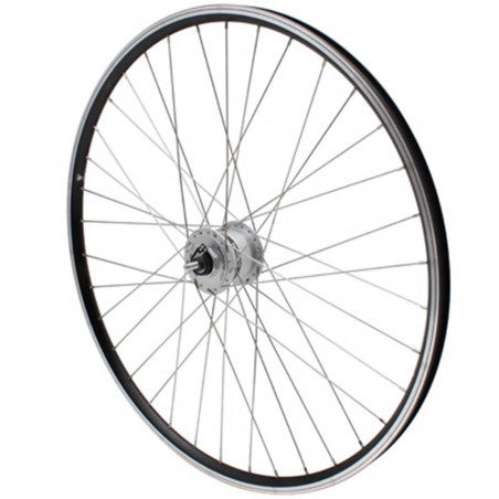 Roue vtc 700x35 avant er10 alu noir double paroi moy Shimano dynamo dh2n 6 volt-2.4w
