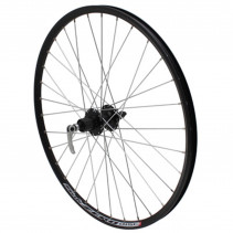 ROUE VTT 26" DISC SUBZERO ARRIERE NOIR ?ILLET MOYEU SHIMANO M475 6TROUS POUR CASSETTE SHIMANO-SRAM 10-9-8V. NOIR RAYONS ARGENT