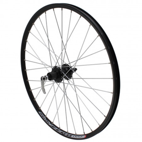 ROUE VTT 26" DISC SUBZERO ARRIERE NOIR ?ILLET MOYEU SHIMANO M475 6TROUS POUR CASSETTE SHIMANO-SRAM 10-9-8V. NOIR RAYONS ARGENT
