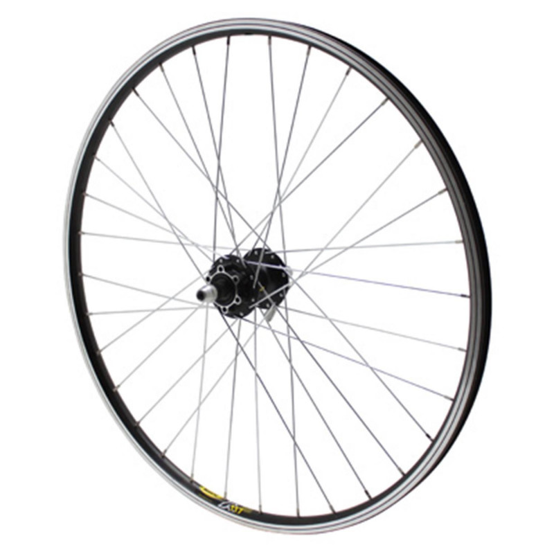 ROUE VTT 26" MAVIC XM117 AVANT NOIR MOY SHIMANO M475 DISC 6TROUS NOIR (UTILISATION V-BRAKE OU DISC)