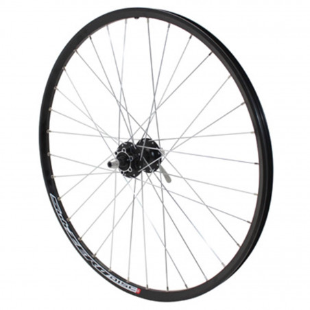 ROUE VTT 26" DISC SUBZERO AVANT NOIR ?ILLET MOY SHIMANO M475 6TROUS NOIR RAYONS ARGENT
