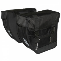 SACOCHE ARRIERE VELO DOUBLE BASIL TOUR XL 40L NOIR (35x16x37cm) FIXATION PORTE BAGAGE
