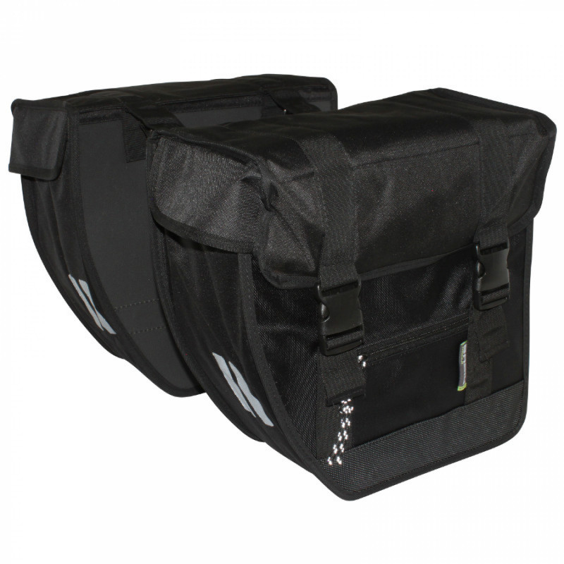 SACOCHE ARRIERE VELO DOUBLE BASIL TOUR XL 40L NOIR (35x16x37cm) FIXATION PORTE BAGAGE