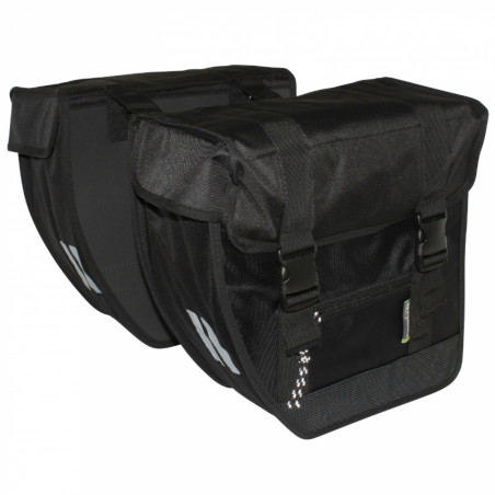 SACOCHE ARRIERE VELO DOUBLE BASIL TOUR XL 40L NOIR (35x16x37cm) FIXATION PORTE BAGAGE