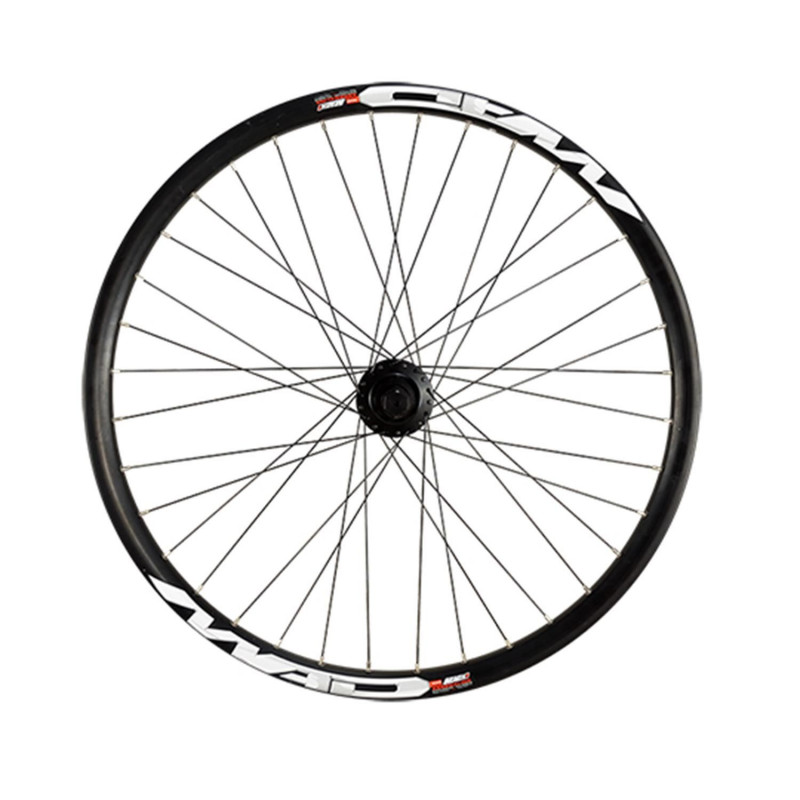 ROUE VTT/DH 26" AV JANTE ALU NOIR MACH1 MAD. MOYEU DISC 6T AXE TRAVERSANT 20X110