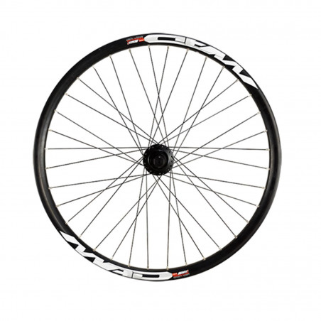 ROUE VTT/DH 26" AV JANTE ALU NOIR MACH1 MAD. MOYEU DISC 6T AXE TRAVERSANT 20X110
