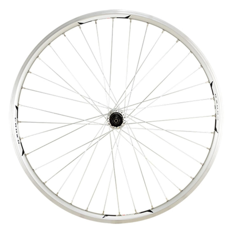 Roue vtt 26" ar blocage k7 jante argent mach1 combo moy.shim tx500 v-brake 8/9/10v