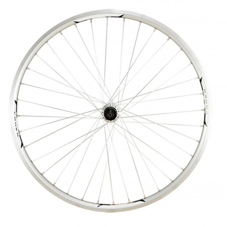 Roue vtt 26" ar blocage k7 jante argent mach1 combo moy.shim tx500 v-brake 8/9/10v