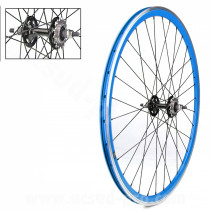 Roue arriere Velox 700c fixie bleu alu moyeu flip flop
