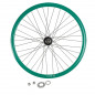 Roue fixie 700 ar ecrou axe plein jante vert mach1 430. moyeu noir flip/flop 16dts