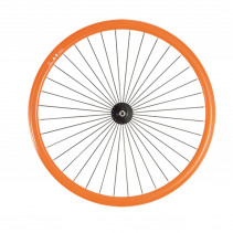 Roue fixie 700 av ecrou axe plein jante orange mach1 430.  moyeu noir 32t