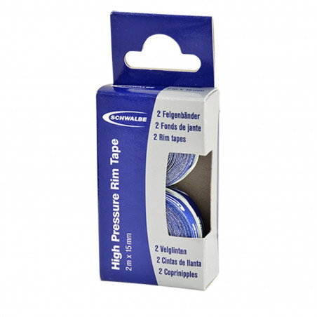 FOND DE JANTE ROUTE/VTT 15MM X 2M SCHWALBE BLEU TEXTILE HAUTE PRESSION 10 BARS (BOITE X2)