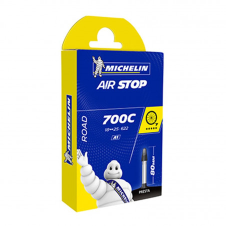CHAMBRE AIR ROUTE 700X18/25 VP MICHELIN A1 VALVE 80MM