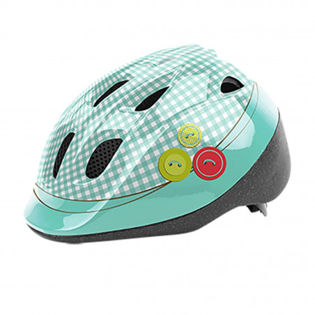 CASQUE ENFANT BABY HEADGY TAILOR TURQUOISE/BLANC AVEC REGLAGE OCCIPITAL 46/53