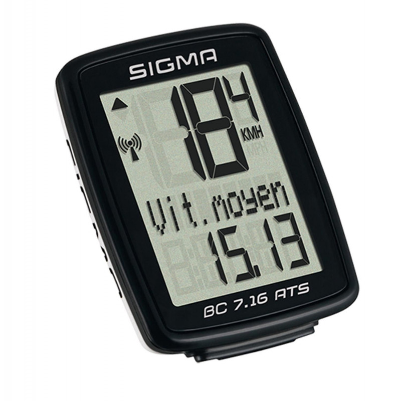 Compteur velo sans fil Sigma bc  7.16 ats 7 fcts noir