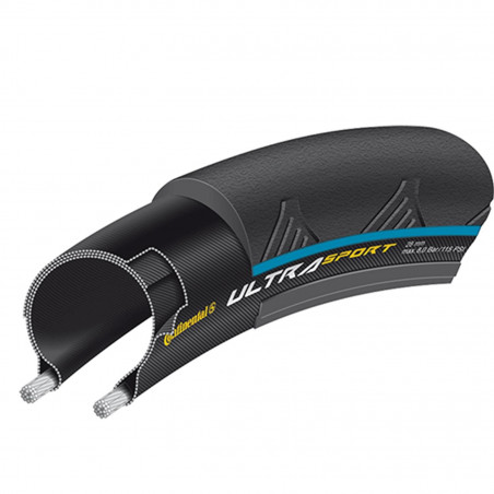 Pneu route 700x23 ts Continental ultra sport iii noir/bleu (23-622)