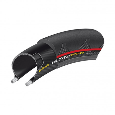 Pneu route 700x25 ts Continental ultra sport iii noir/rouge (25-622)