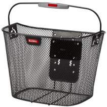 PANIER AVANT ACIER NID ABEILLE KLICKFIX 16L NOIR AVEC ANSE FIXATION SUR CINTRE (36x27x25cm)