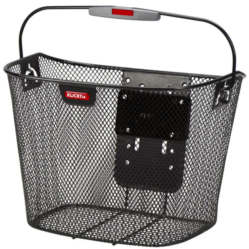 PANIER AVANT ACIER NID ABEILLE KLICKFIX 16L NOIR AVEC ANSE FIXATION SUR CINTRE (36x27x25cm)