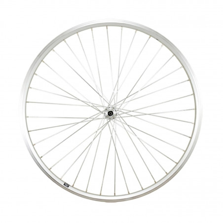 Roue vtc 28" av blocage jante argent mach1 er10. moyeu Shimano tx500 v-brake 36t