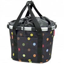 PANIER AVANT TISSU KLICKFIX BIKEBASKET POIS COULEUR (35X28X26CM)