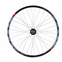 Roue vtt 26" ar k7 jante noir mach1 klixx tub.ready.moy.disque 6t 9/10/11v axe.trav.12x142