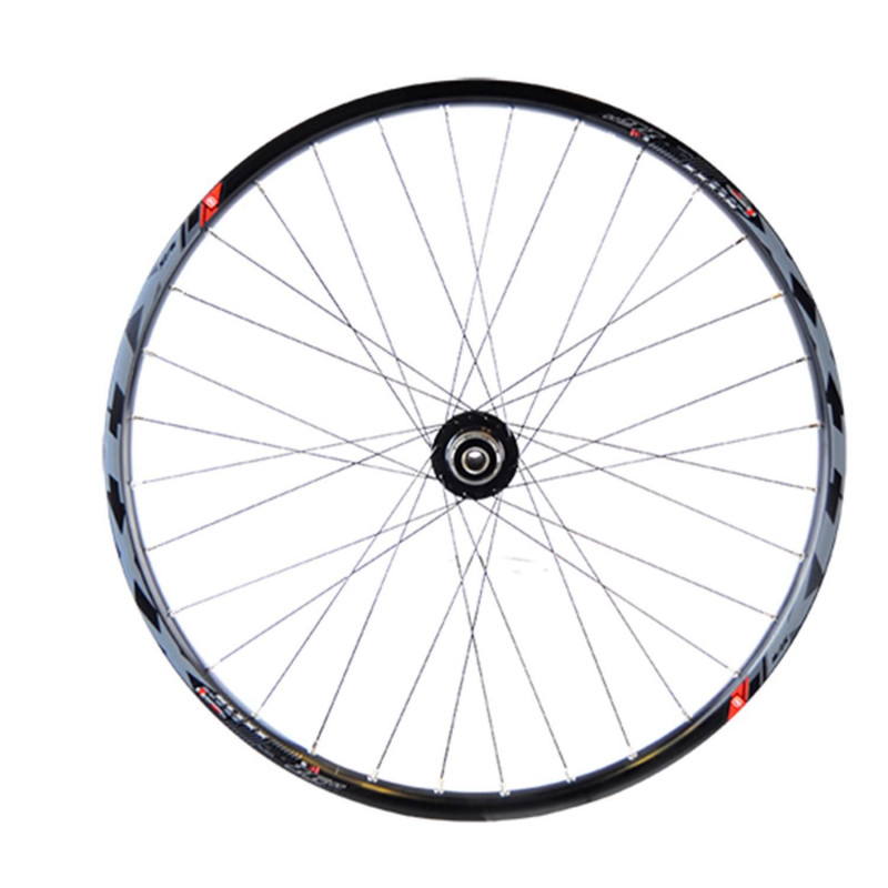Roue vtt 26" ar k7 jante noir mach1 klixx tub.ready.moy.disque 6t 9/10/11v axe.trav.12x142