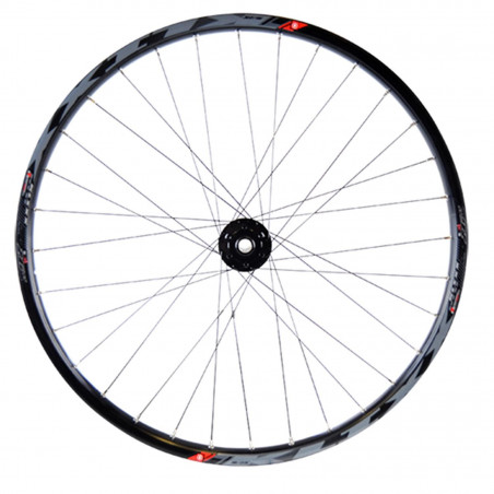Roue vtt 26" av jante noir mach1 klixx tub.ready.moy Velox disque 6t axe traversant 15x100