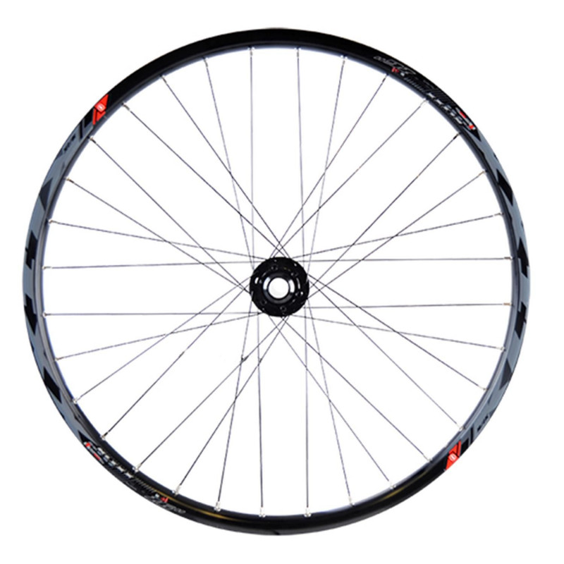 Roue vtt 26" av jante noir mach1 klixx tub.ready. moy.Velox disque 6t axe.traversan 20x110