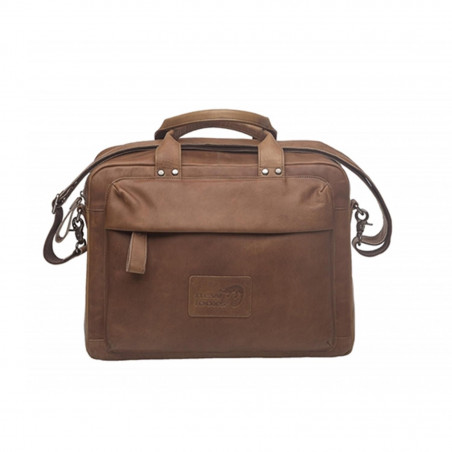 SACOCHE VELO PORTE BAGAGE NEWLOOXS LEATHER ORLANDO MARRON - 18 LITRES - 390X310X150MM