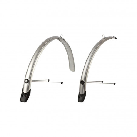 GARDE BOUE VTC 28" POLISPORT TOWNY A TRINGLES 46MM ARGENT (PR)