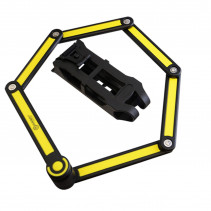 ANTIVOL VELO PLIABLE A CLE L 85CM AUVRAY CITY LOCK NOIR/JAUNE AVEC SUPPORT