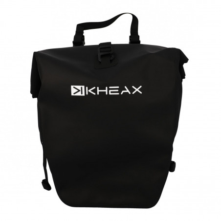 SACOCHE VELO PORTE BAGAGE KHEAX AUBISQUE NOIR ETANCHE FIX RAPIDE 20LITRES - 400 X 330 X 17