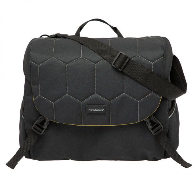 SACOCHE VELO PORTE BAGAGE NEWLOOXS MONDI JOY QUILTED NOIR UNI -18.5 LITRES- 360X320X160MM