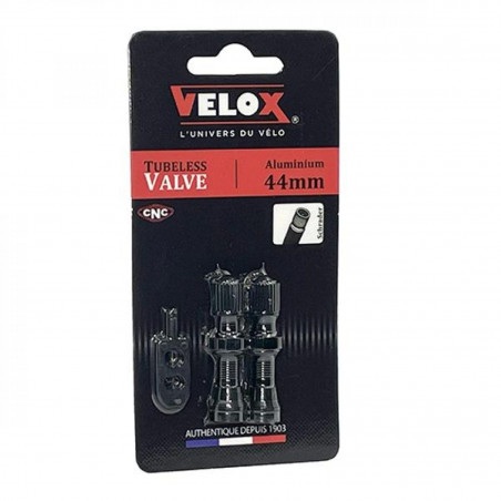 VALVE TUBELESS VELOX ALU NOIR 44MM SCHRADER (X2)