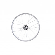 Roue vtt 16" av ecrou axe plein jante argent beretta