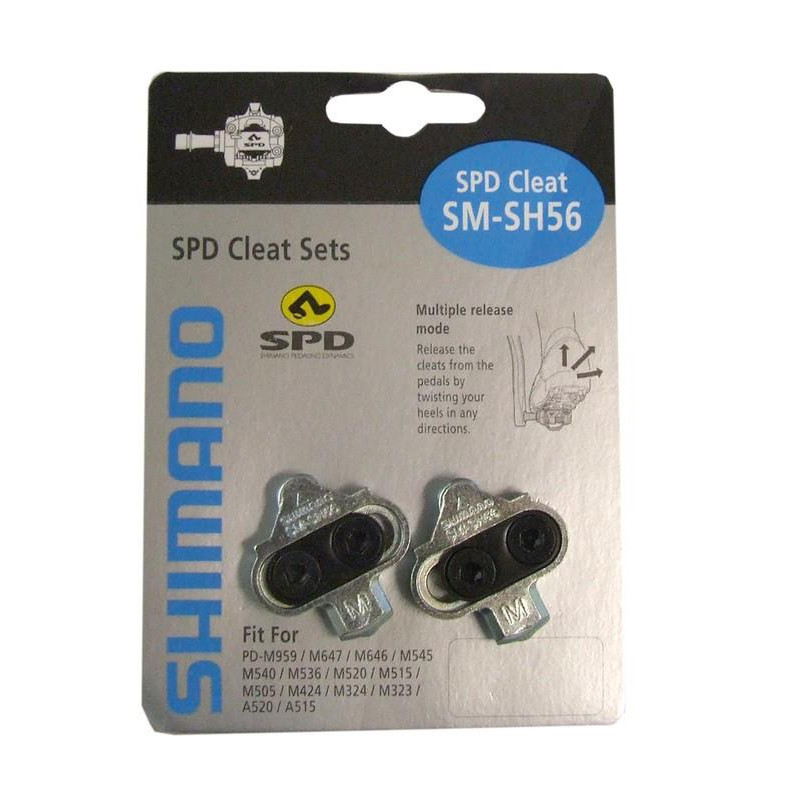 JEU DE CALES SHIMANO SPD SM-SH56 À DÉCLENCHEMENT MULTIDIRECTIONNEL ARGENT