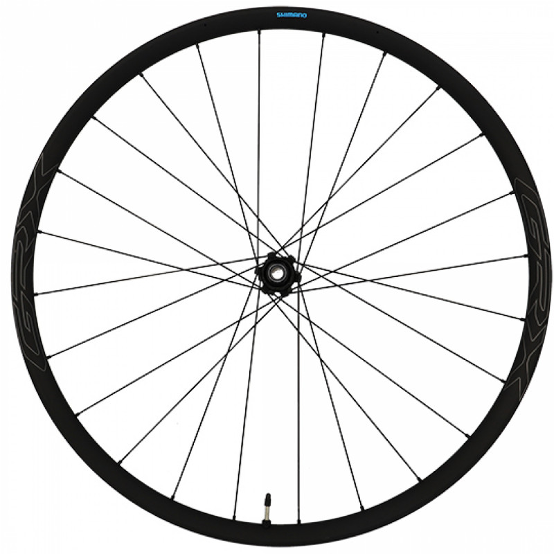 Roue gravel 700 ar jante noir Shimano rx570 disque centerlock axe travers. tubeless 10/11v