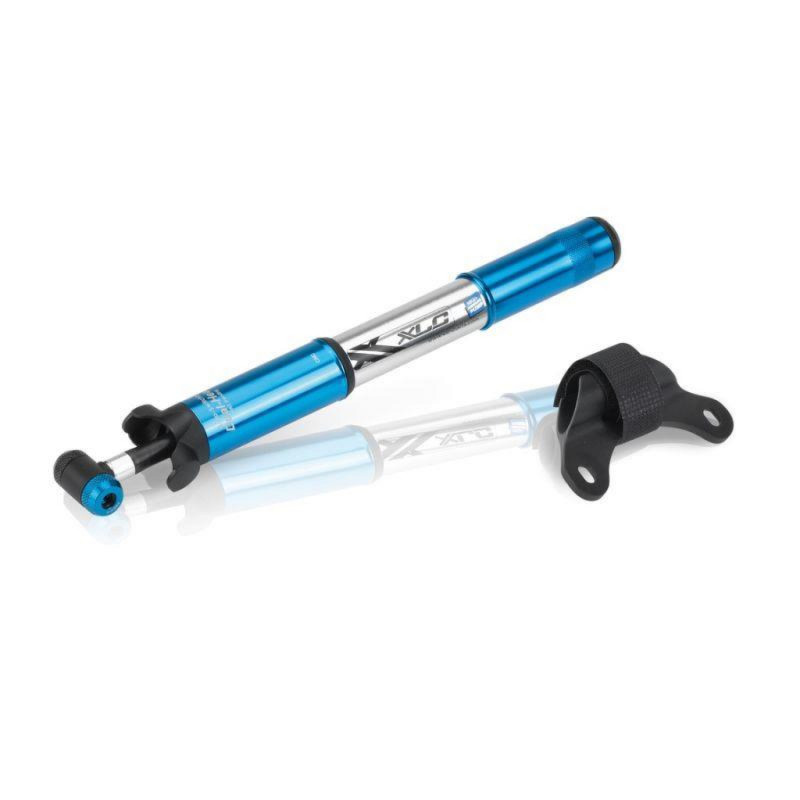 Xlc pu-m027 mini pompe vtt aluminium 220 mm-7bar  argent/bleue