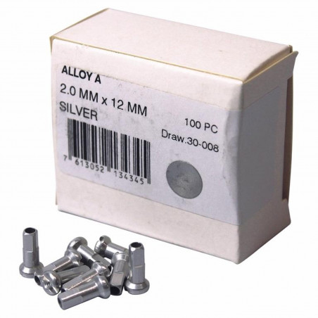 BOÎTE 100 ÉCROUS DT ALUMINIUM 2 mm - N0AA20120N0100 - 7613052134345