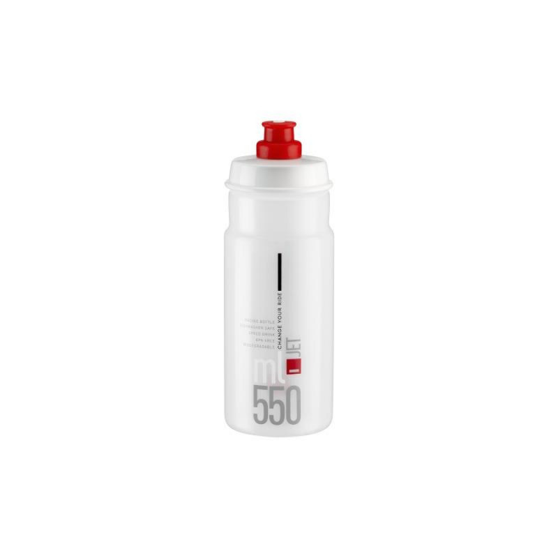 BIDON ELITE JET TRANSPARENT LOGO ROUGE 550 ml - 0190402 - 8020775036020