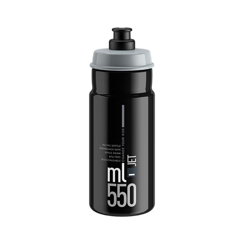 BIDON ELITE JET NOIR LOGO GRIS 550 ml - 0190403 - 8020775036037