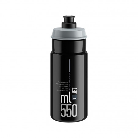 BIDON ELITE JET NOIR LOGO GRIS 550 ml - 0190403 - 8020775036037